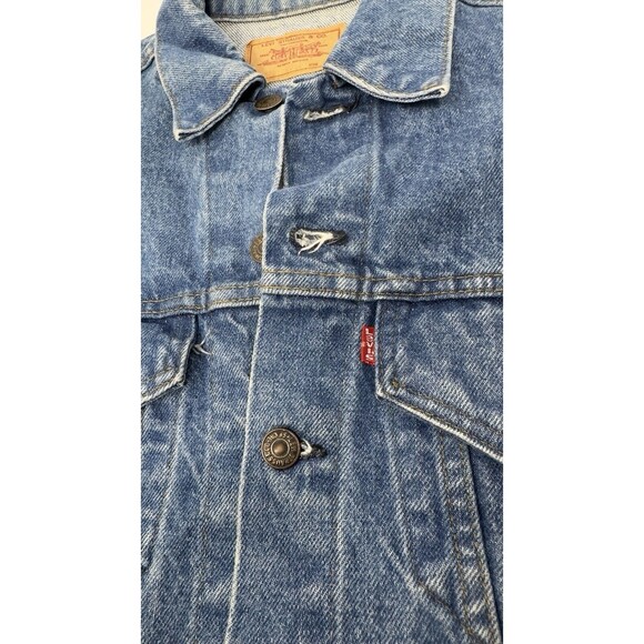 VTG Levis Denim Trucker Jacket Men’s Made In USA Large red  Tab size 38 paper - Picture 6 of 11